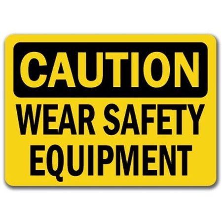 SIGNMISSION Caution Sign-Wear Safety Equipment-10in x 14in OSHA Safety Sign, 14" H, CS-Wear Safety Equipment CS-Wear Safety Equipment